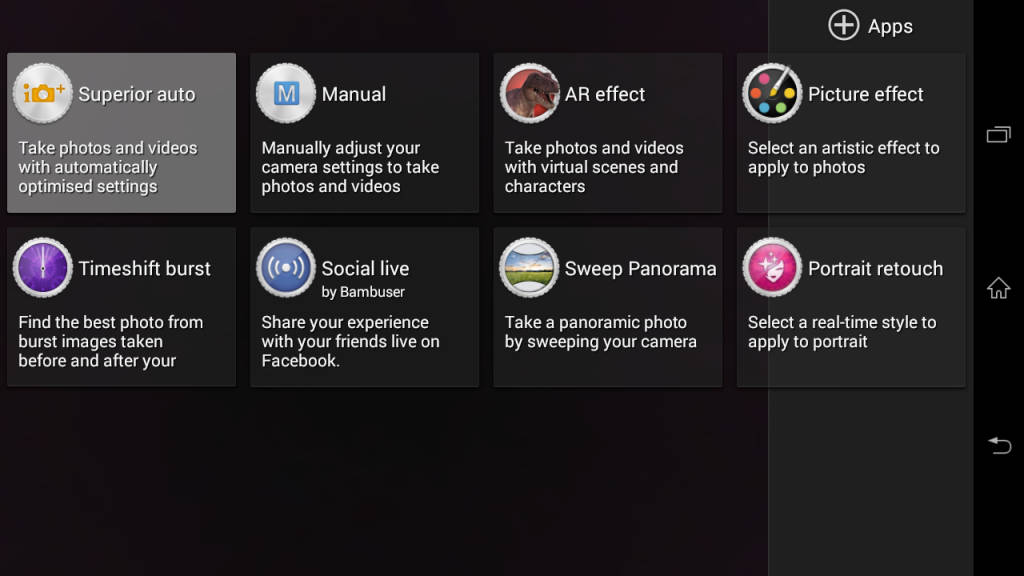 Sony Xperia C3_camera modes