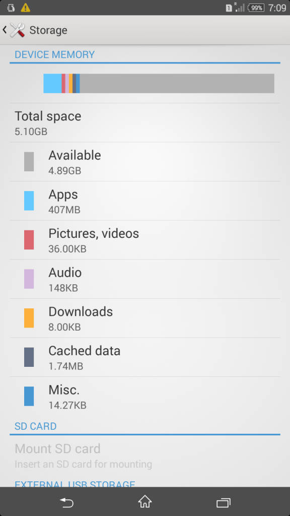 Sony Xperia C3_internal storage