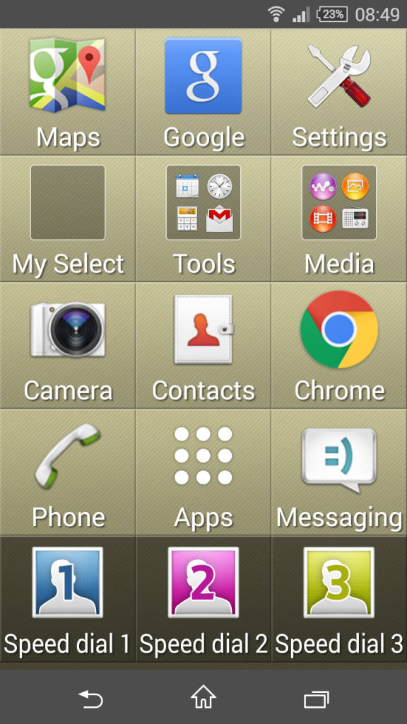 Sony Xperia Z3 Comapct_simple home
