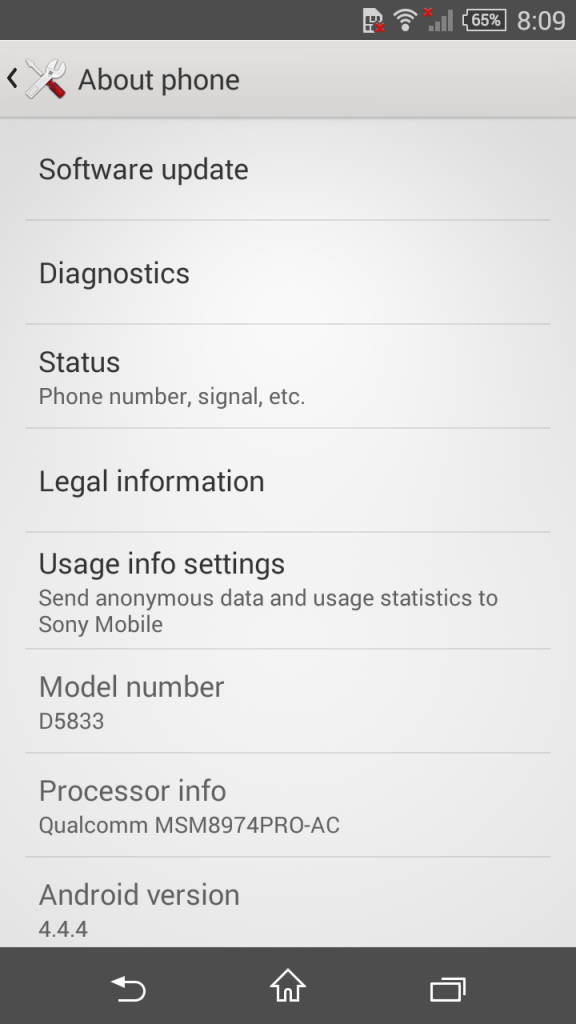 Sony Xperia Z3 Compact_about phone