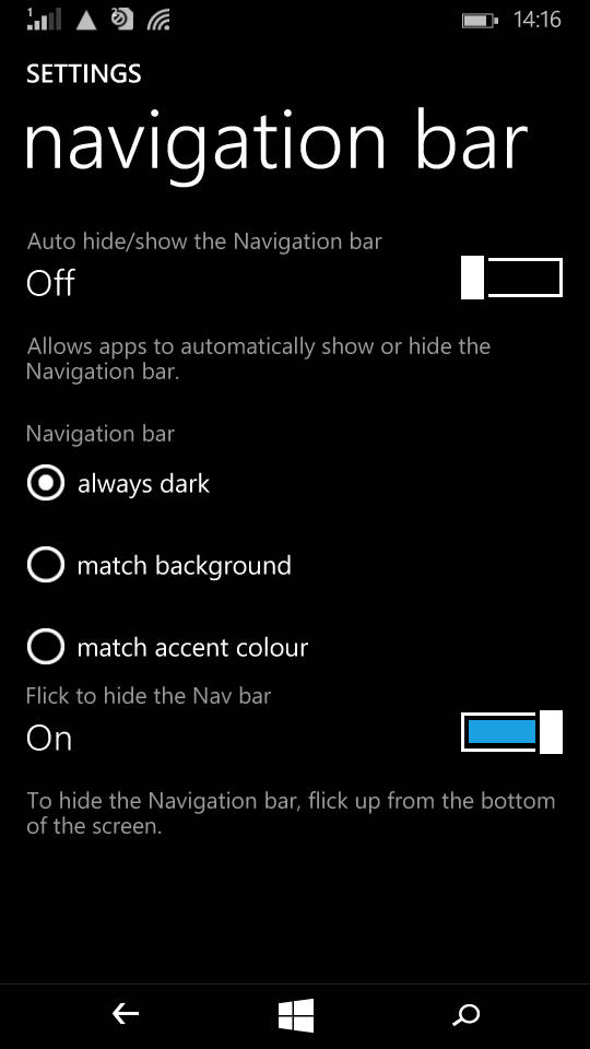 Microsoft Lumia 535_navigation bar settings