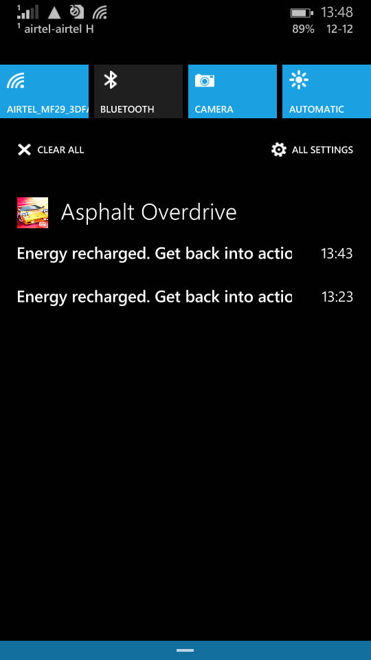 Microsoft Lumia 535_notification bar