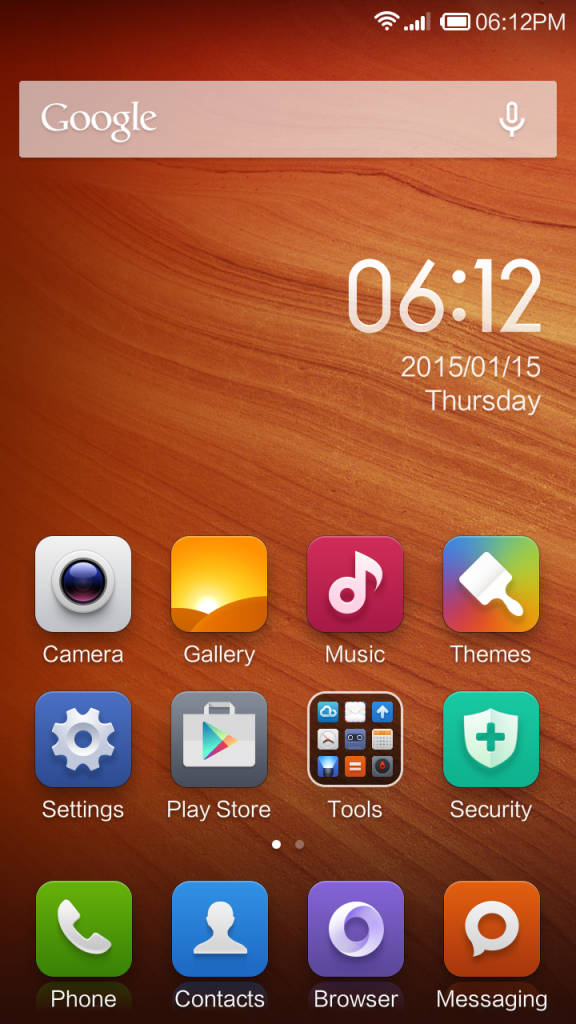 Xiaomi Redmi Note 4G_homescreen