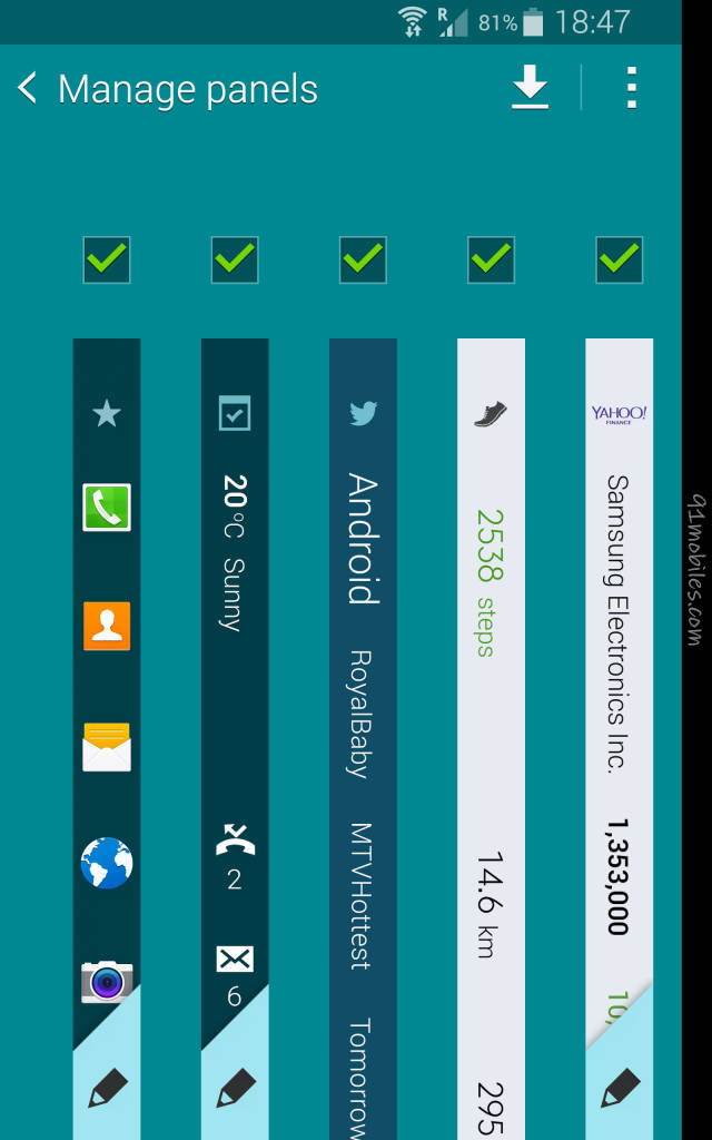 Samsung Galaxy Note Edge_edge manage panels