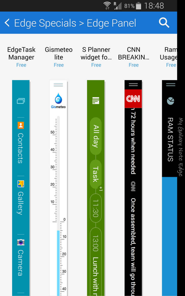 Samsung Galaxy Note Edge_edge panels extra