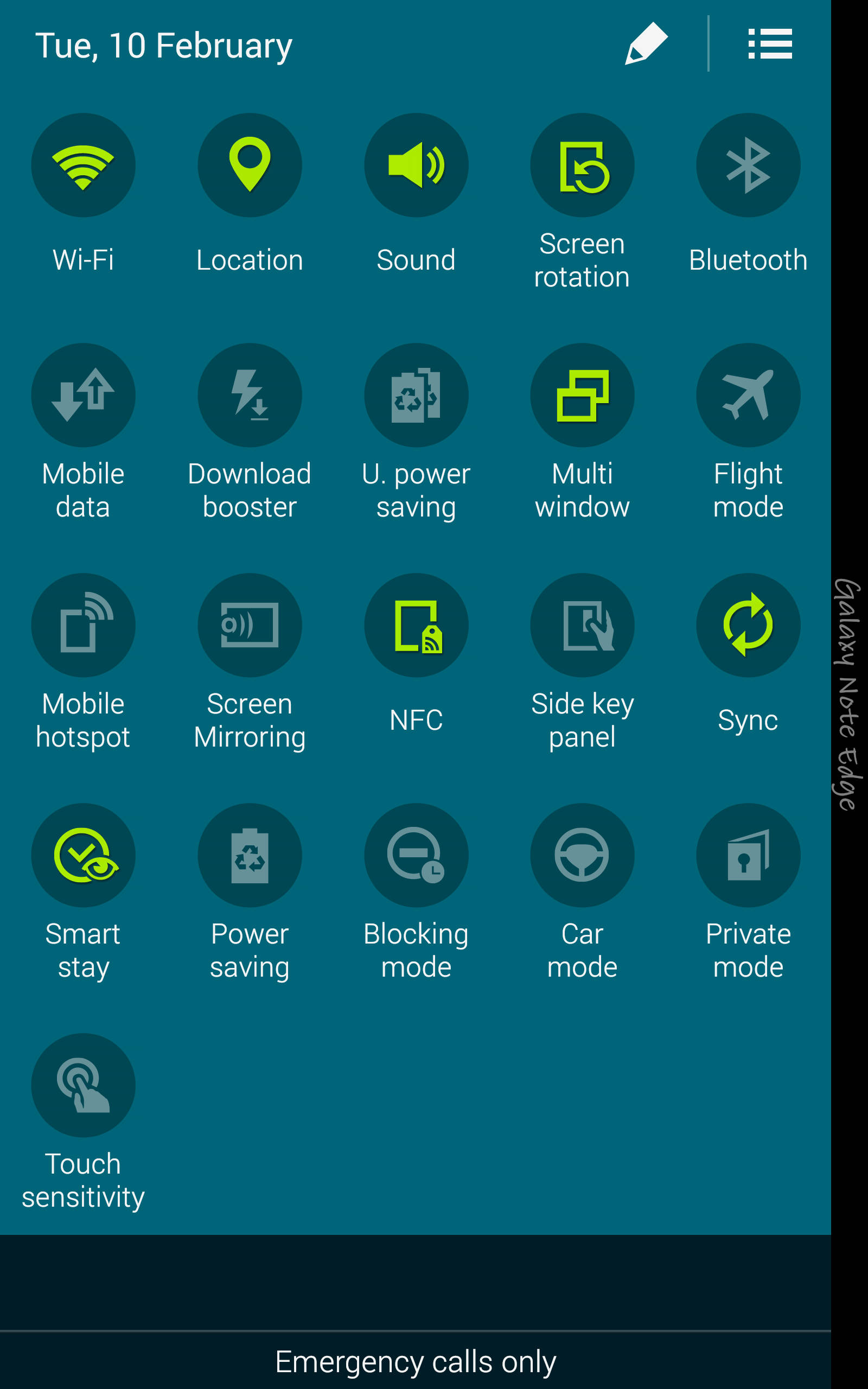 Samsung Galaxy Note Edge_quick settings