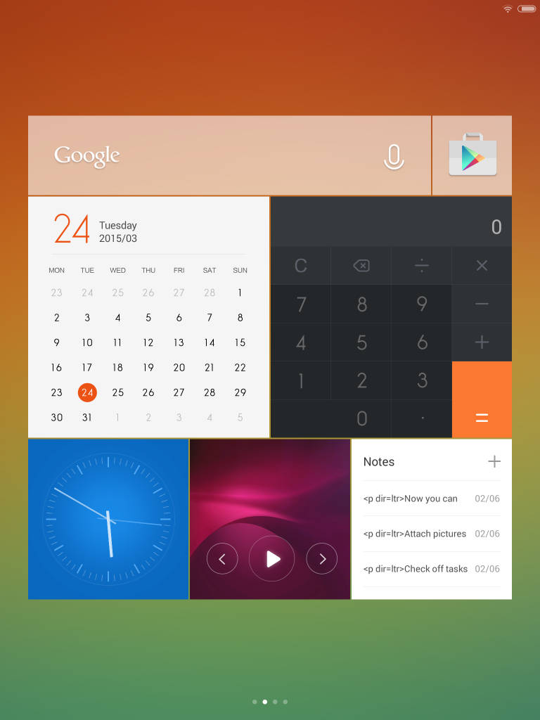 Xiaomi Mi Pad_homescreen widgets
