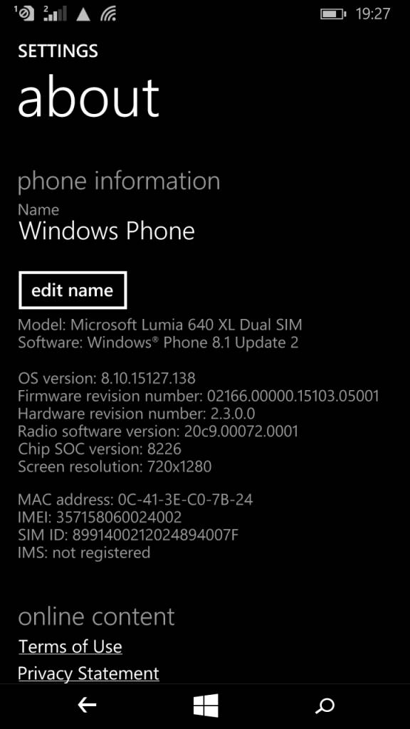 Microsoft Lumia 640 XL_about phone