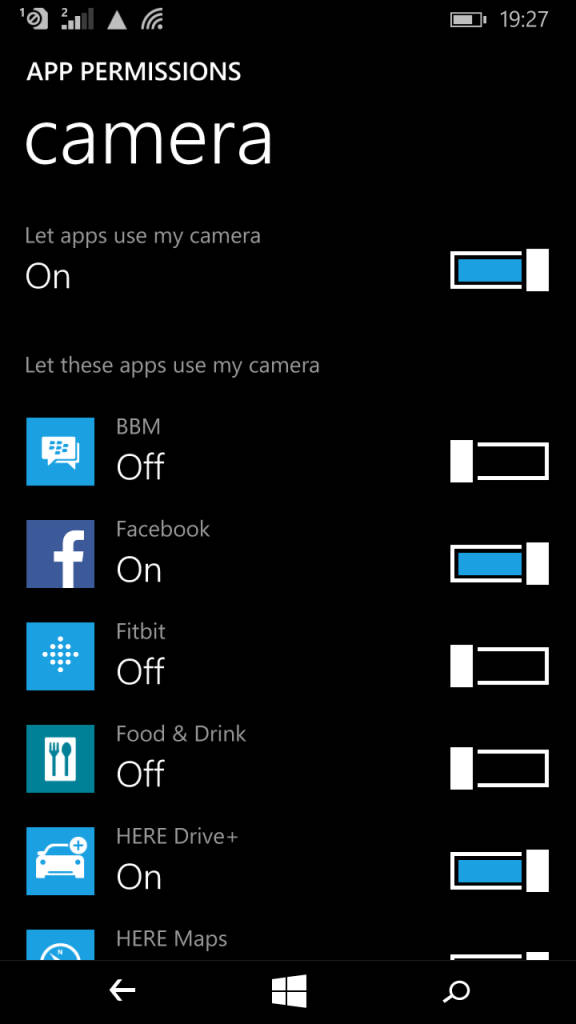 Microsoft Lumia XL_app permissions
