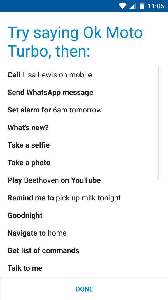 Moto Turbo_Moto Voice functions