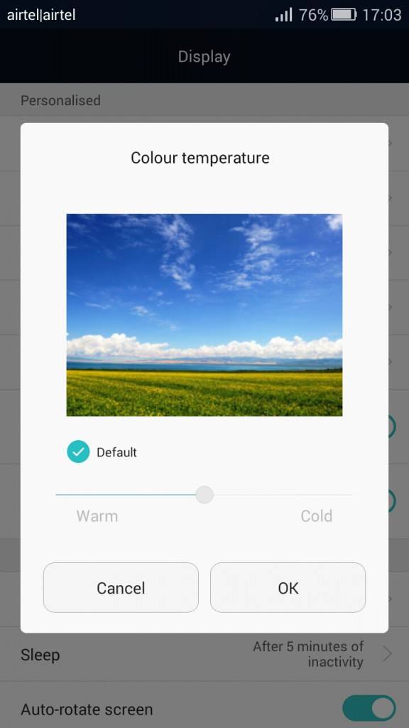 Honor 4C_display colour temperature