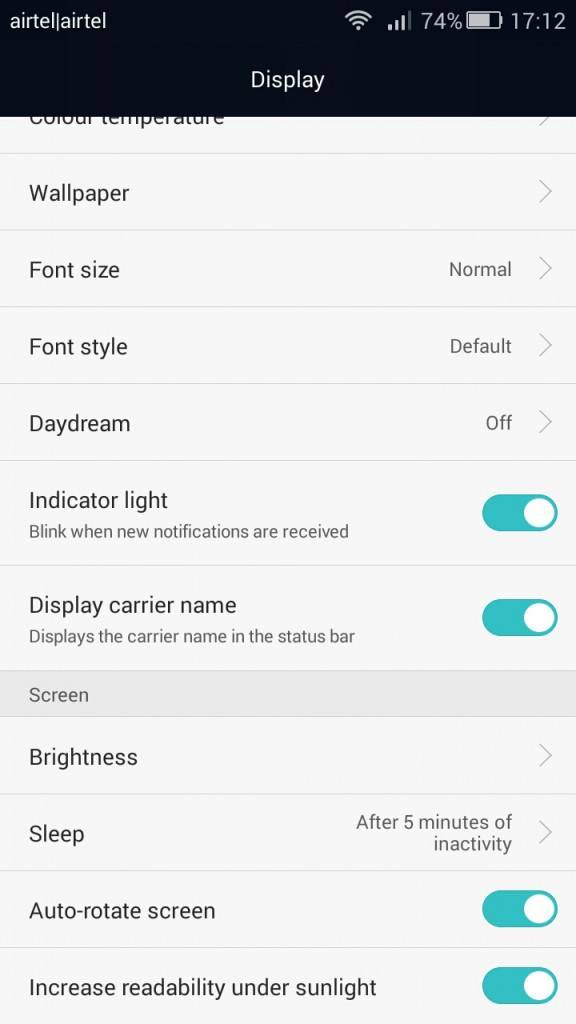 Honor 4C_display settings