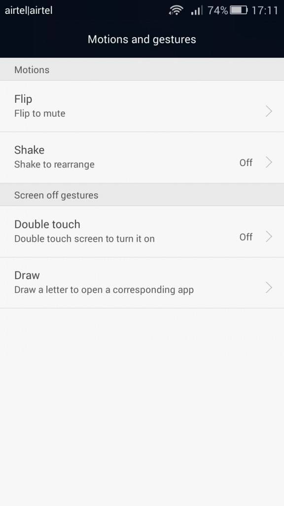Honor 4C_motion gestures