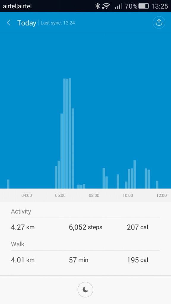 Xiaomi Mi Band_activity today view