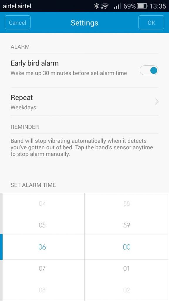 Xiaomi Mi Band_alarm