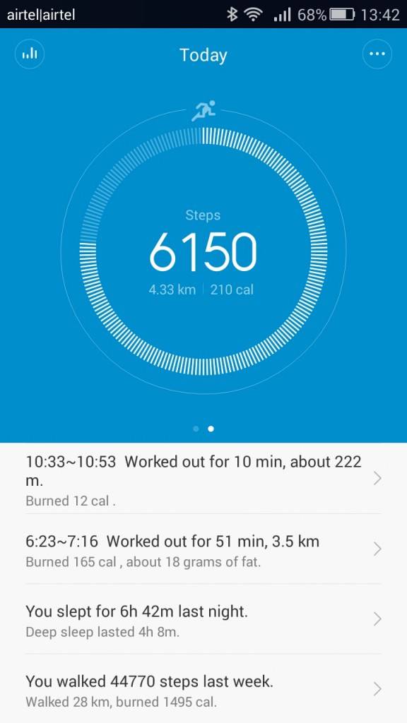 Xiaomi Mi Band_today view activity