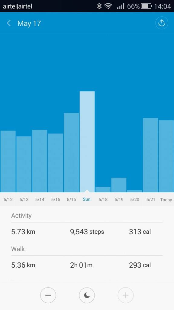 Xiaomi Mi Band_workout history