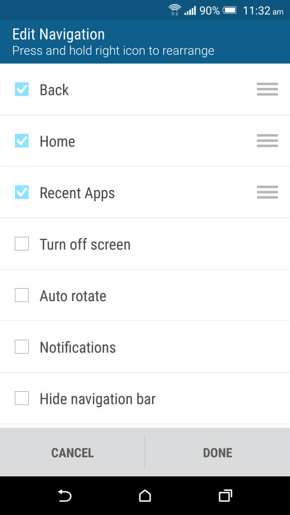 HTC One M9+_navigation