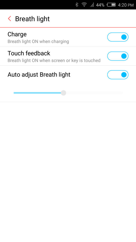 nubia Z9 mini_breath light settings