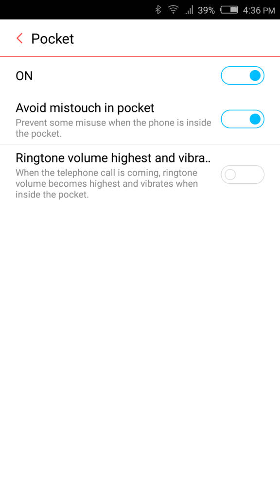 nubia Z9 mini_pocket mode