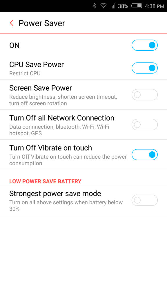 nubia Z9 mini_power saver