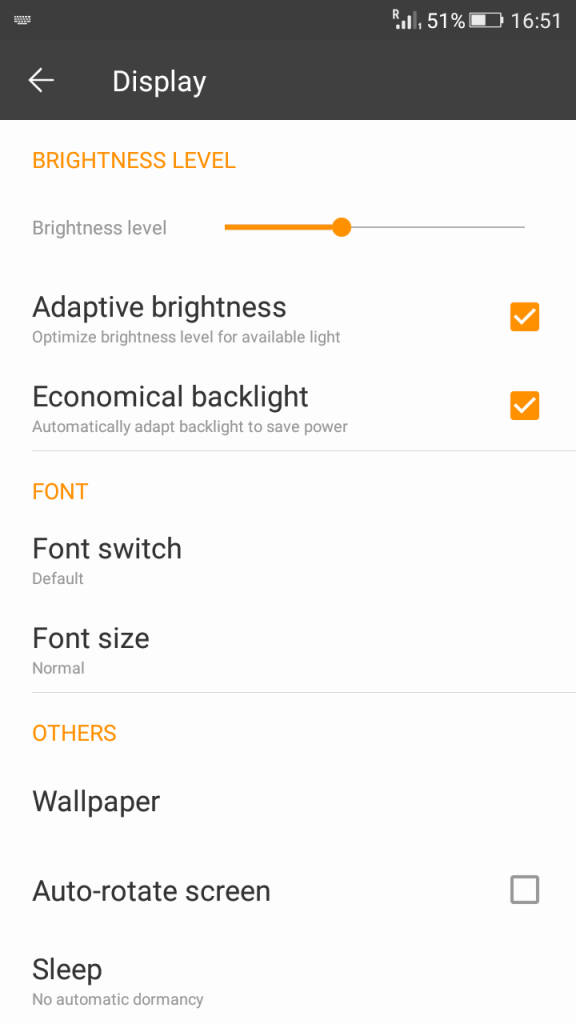Gionee Marathon M4_Display settings_1