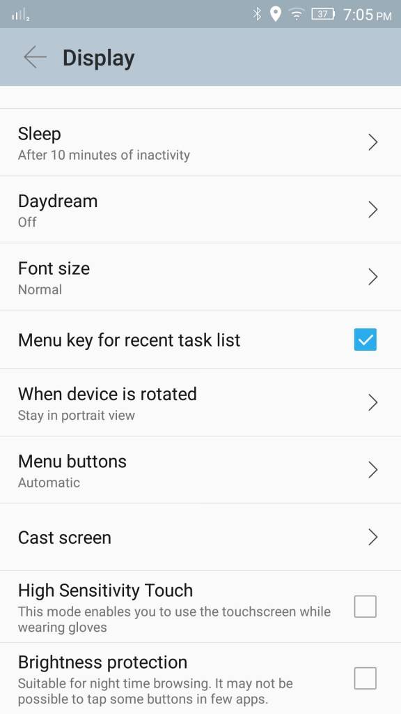 Lenovo Vibe Shot_display settings