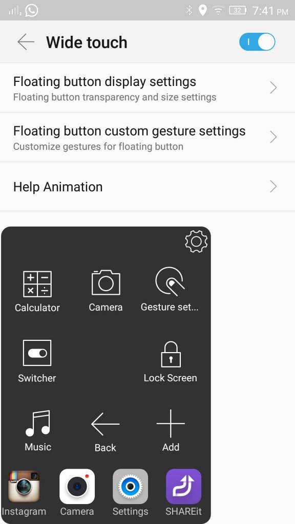 Lenovo Vibe Shot_floating button