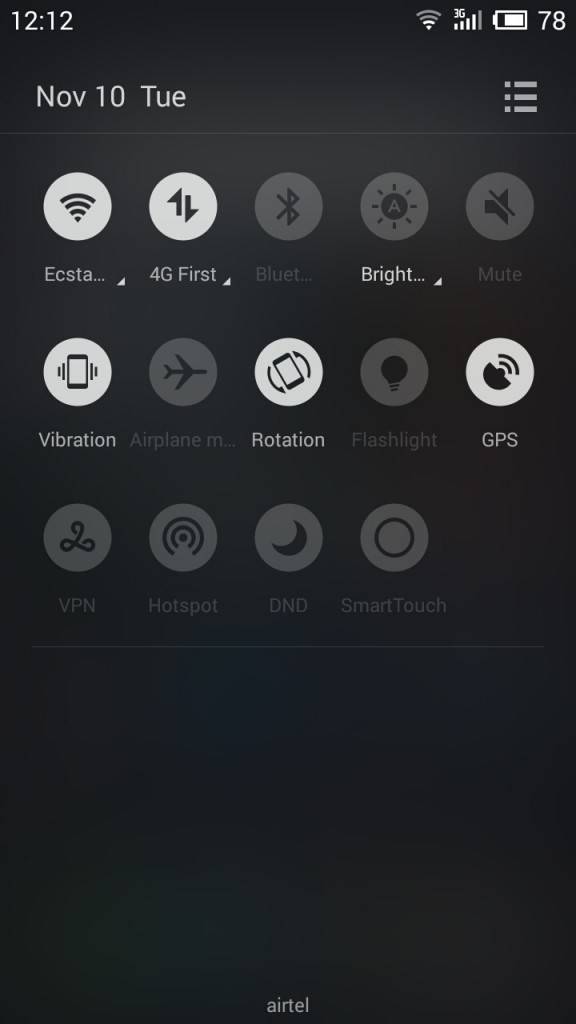 Meizu m2_quick notifications