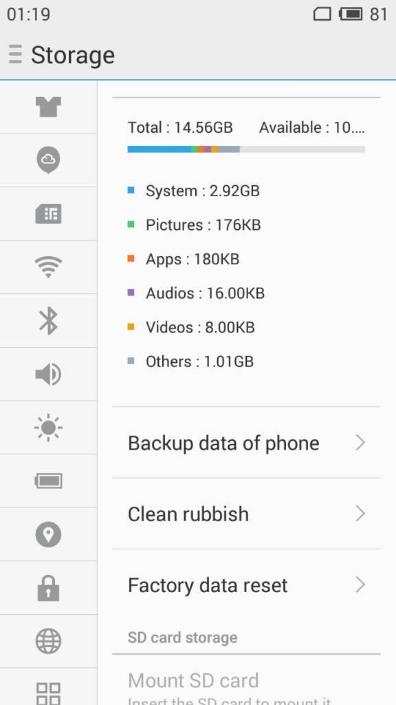 Meizu m2_storage
