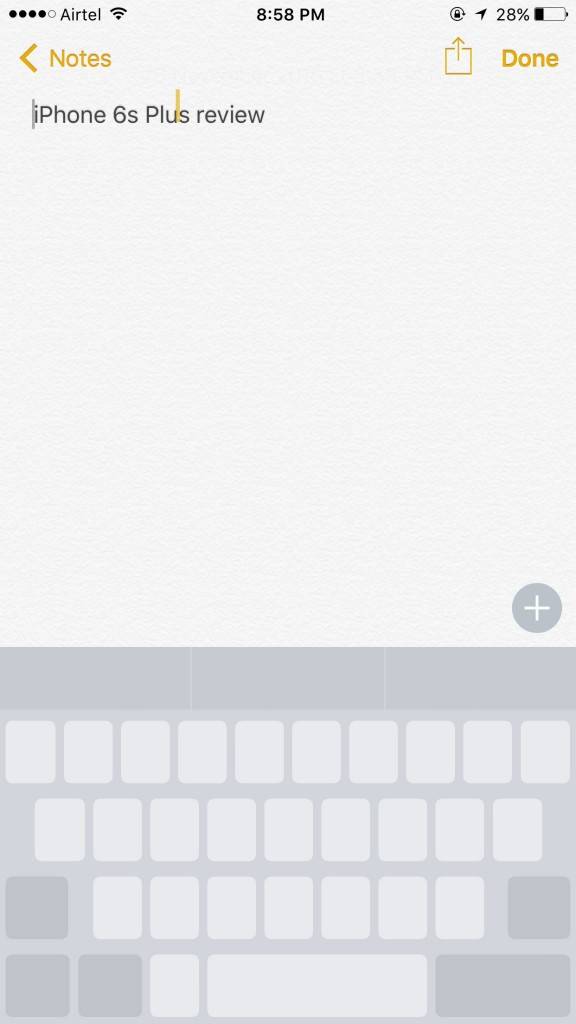 iPhone 6s Plus_3D Touch keyboard
