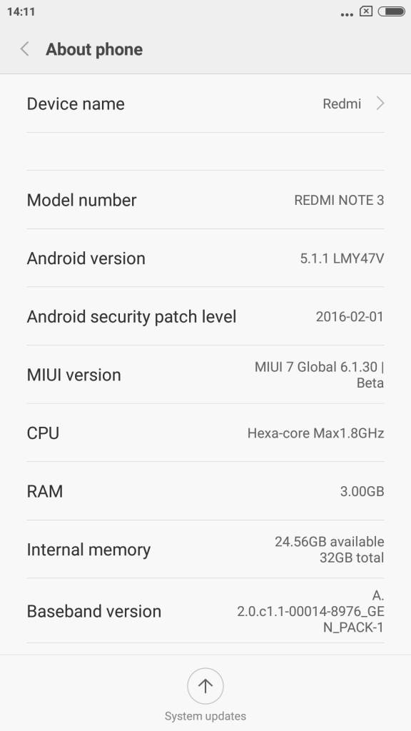 Xiaomi Redmi Note 3_about phone