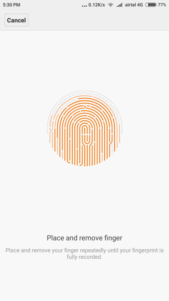 Xiaomi Redmi Note 3_fingerprint setup