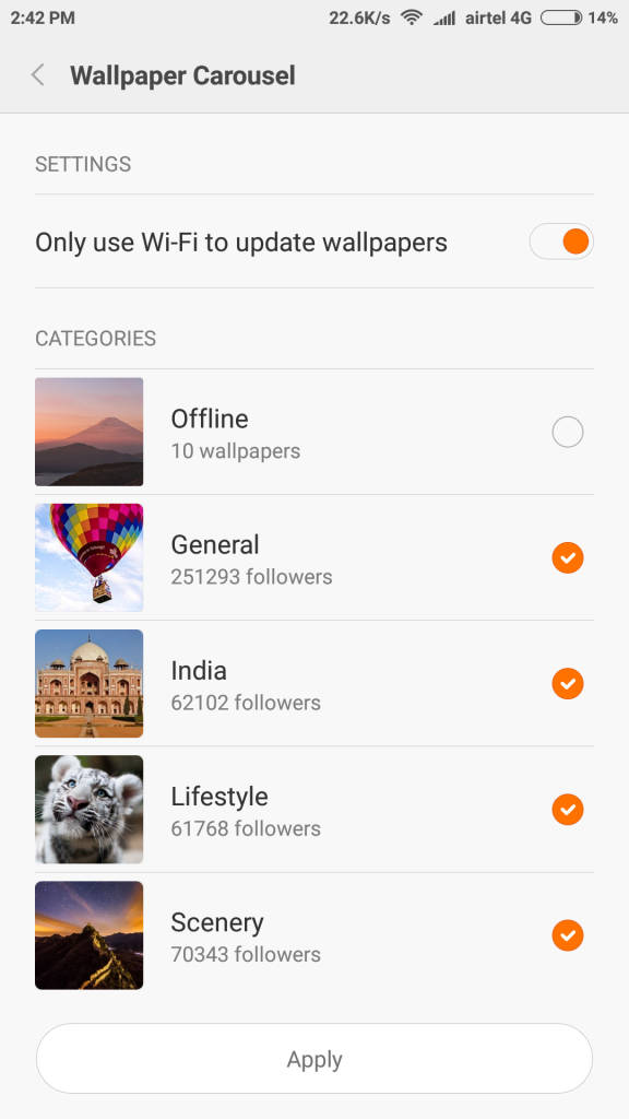 Xiaomi Redmi Note 3_wallpaper carousel