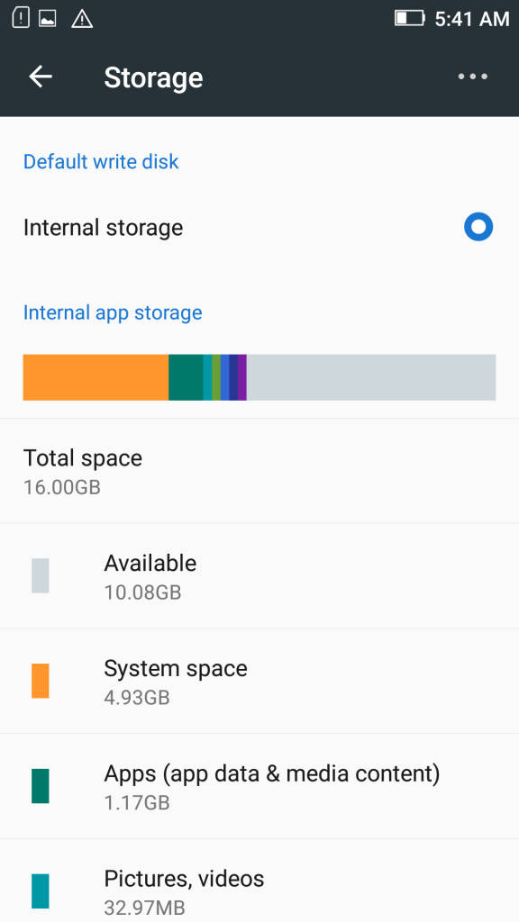 Lenovo Vibe K5 Plus_storage