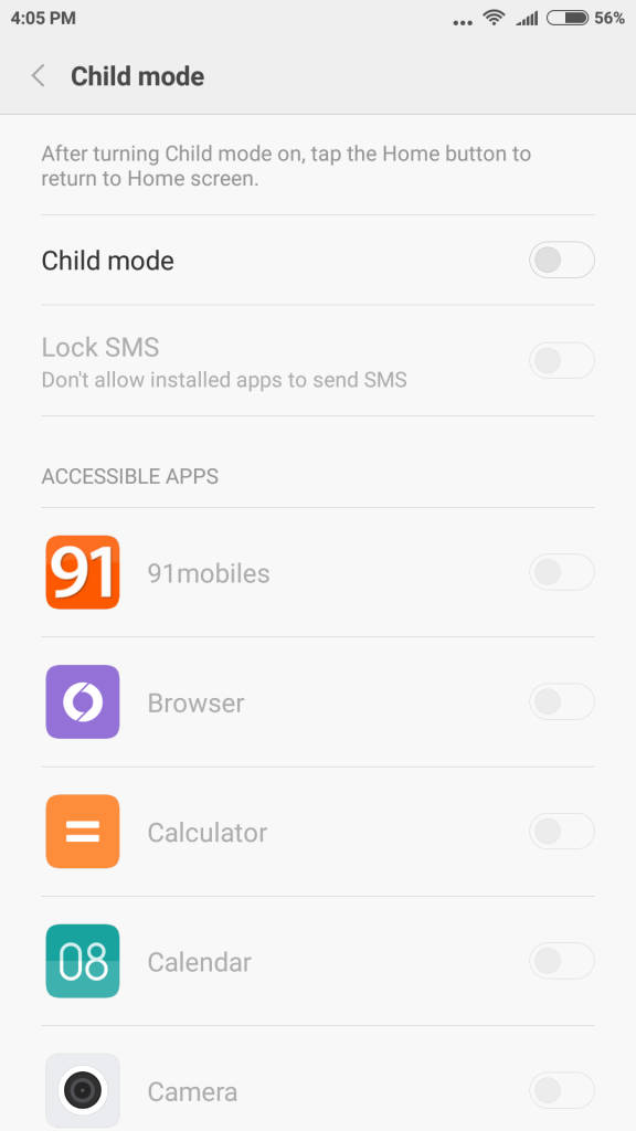 Xiaomi Mi 5_child mode