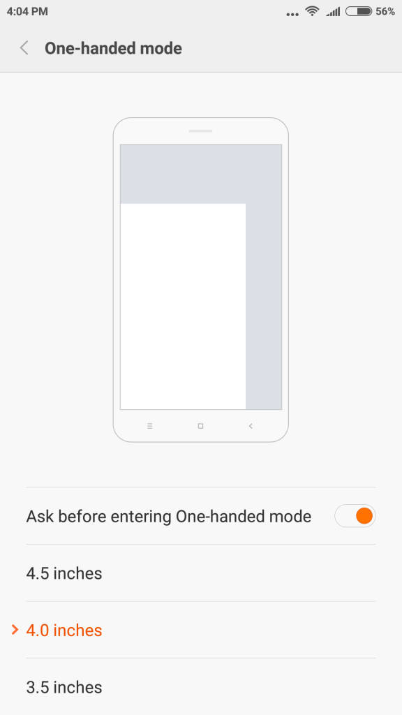 Xiaomi Mi 5_one hand mode