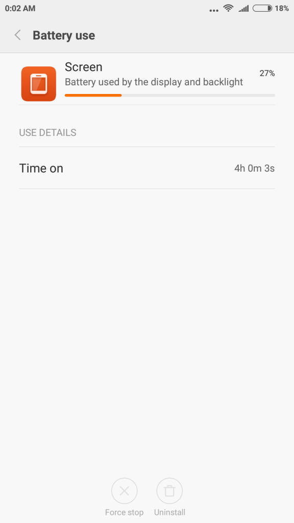 Xiaomi Mi 5_screen on time
