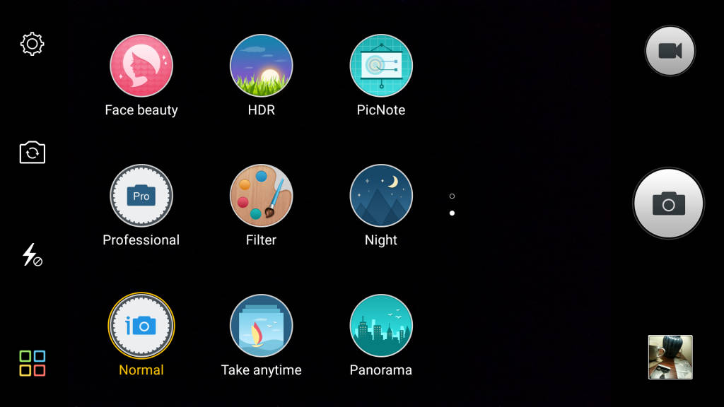 Gionee Marathon M5 Plus_camera modes