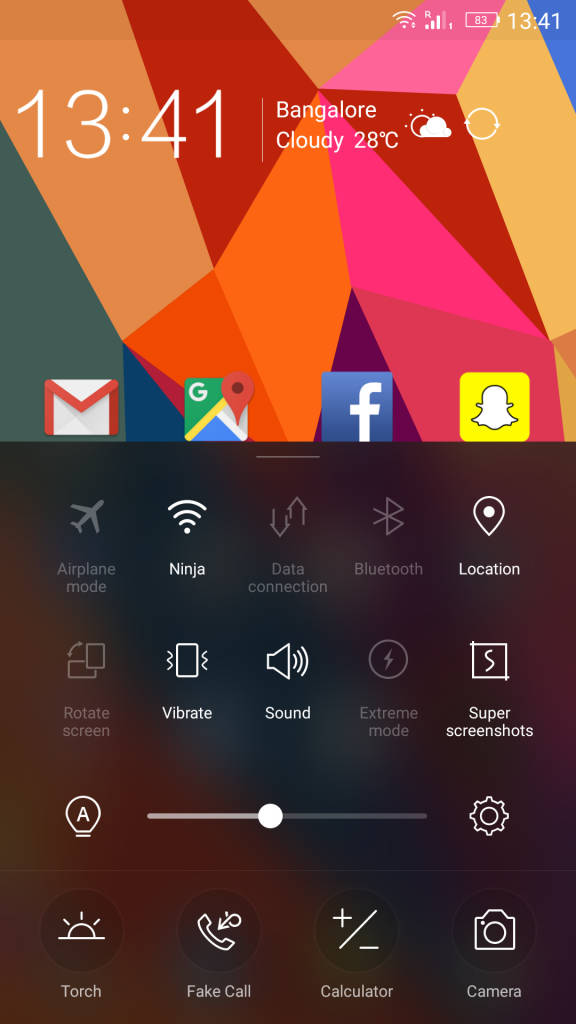 Gionee Marathon M5 Plus_quick settings