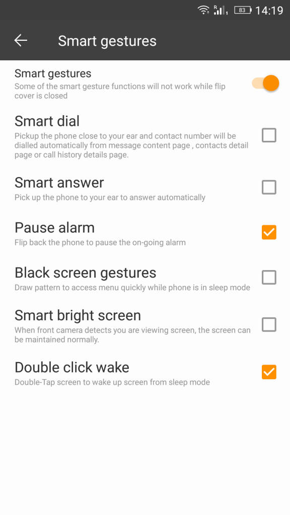 Gionee Marathon M5 Plus_smart gestures