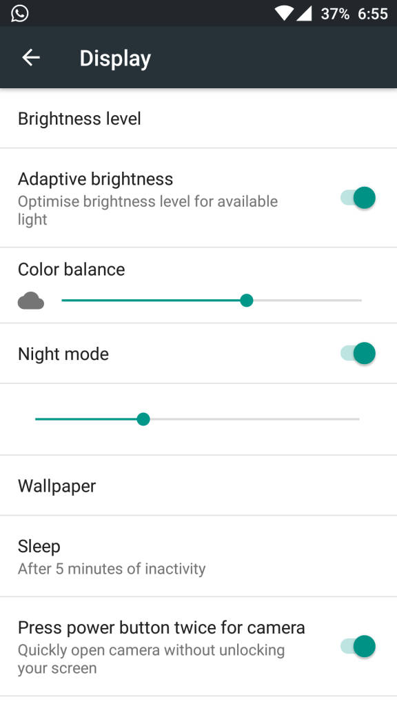 OnePlus 3_display settings_1