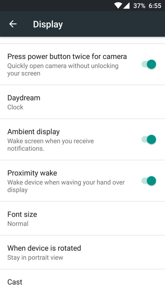 OnePlus 3_display settings_2