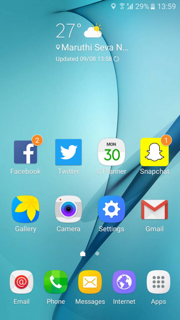 Samsung Galaxy J2_homescreen