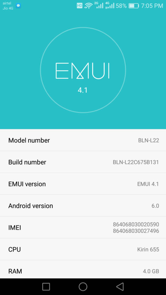 Honor 6X_about phone