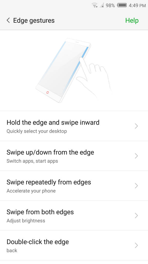 nubia N1_edge gestures