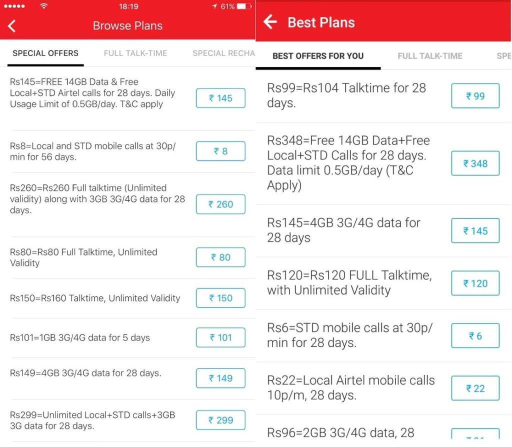 which airtel tariff give bonus and 37mb data