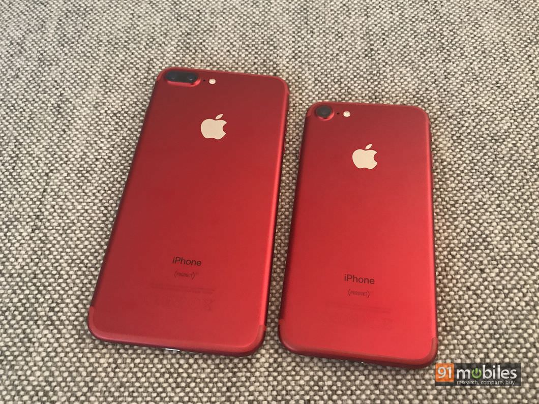 Forbedre glemsom George Bernard Apple iPhone 7 and 7 Plus (PRODUCT) RED in pictures | 91mobiles.com
