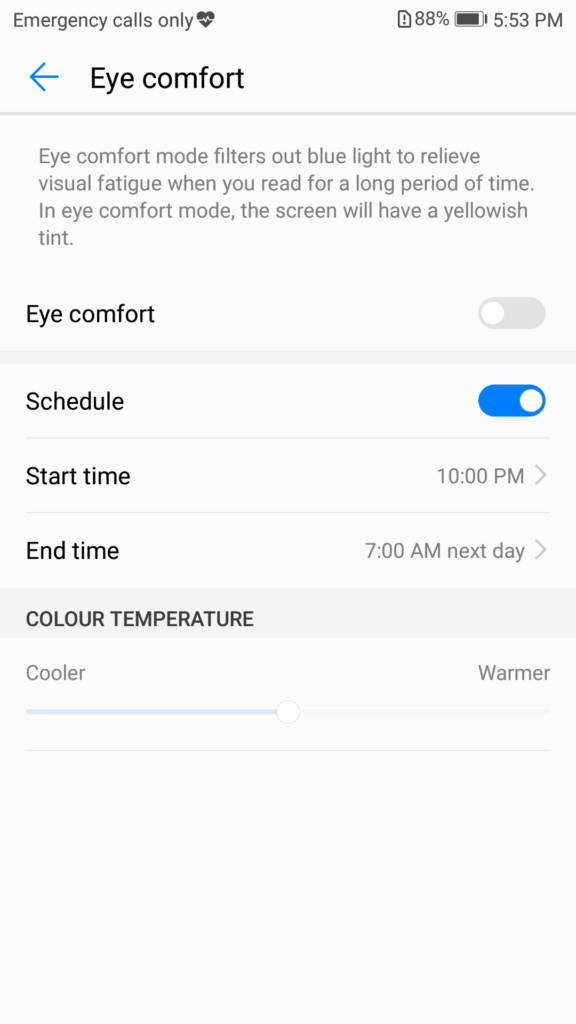 Huawei P10_display_eye comfort