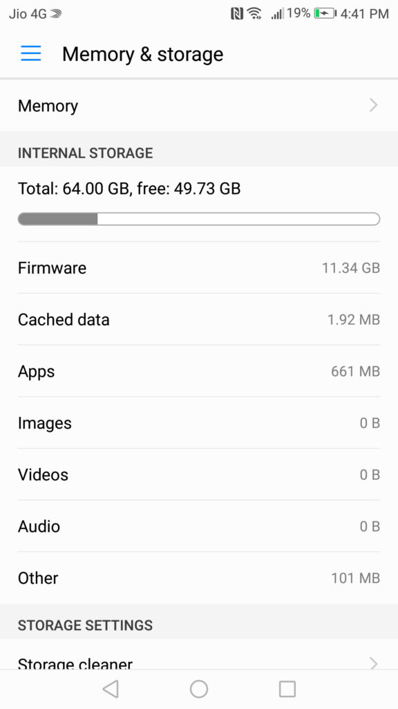 Huawei P10_storage